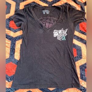 Ink addict deep v neck shirt S